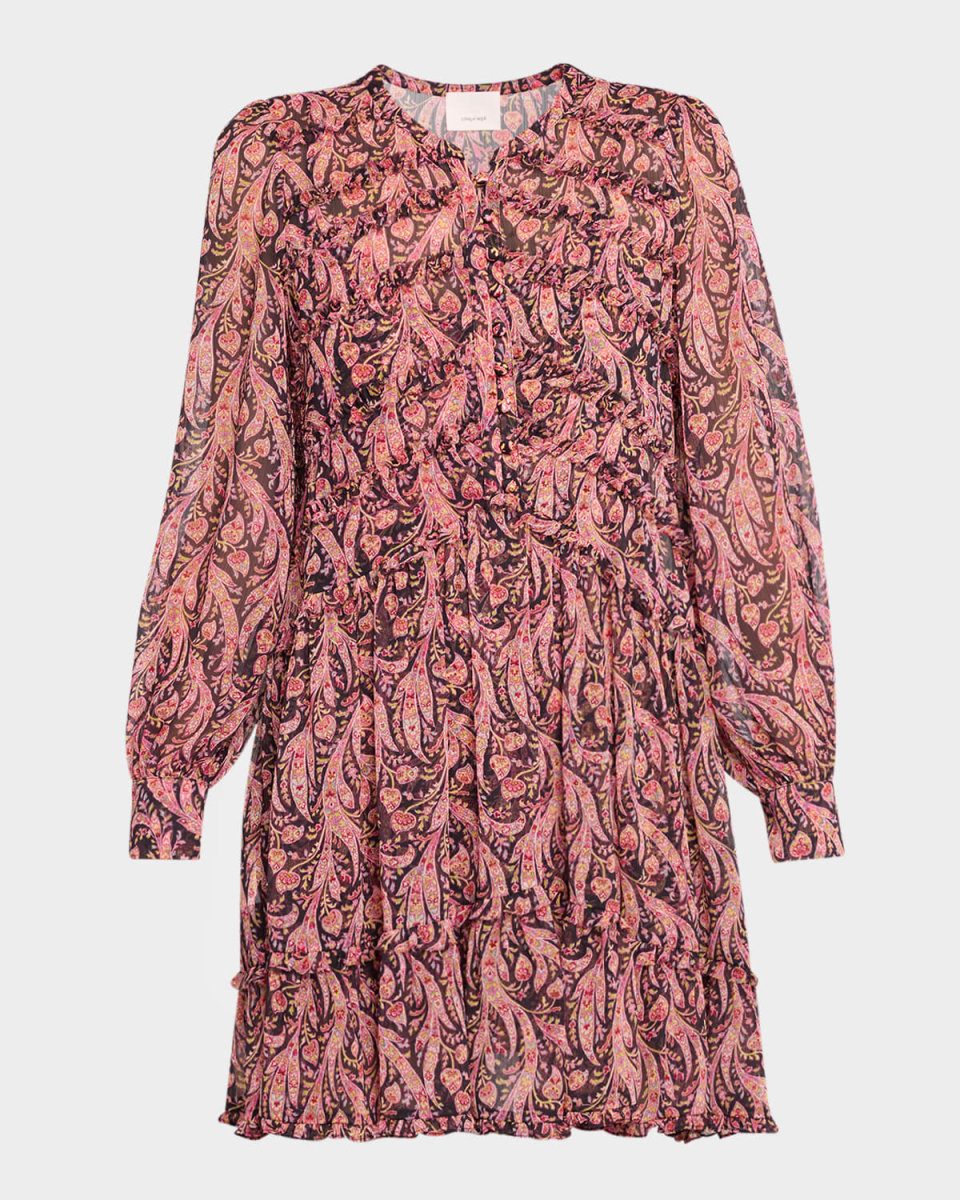 Rivie Long-Sleeve Charming Paisley Dress